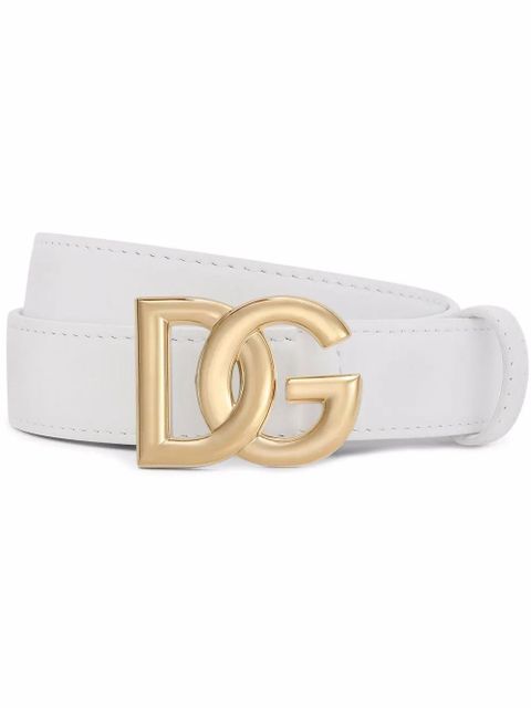 Dolce & Gabbana DG-logo leather belt - White - zdjęcie produktu nr 1