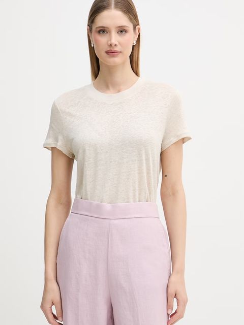 United Colors of Benetton t-shirt damski lniany - zdjęcie produktu nr 2