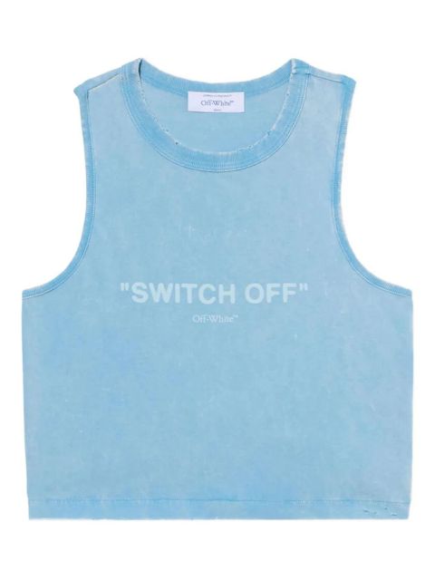 Off-White Switch Off cotton sleeveless tank top - Blue - zdjęcie produktu nr 1
