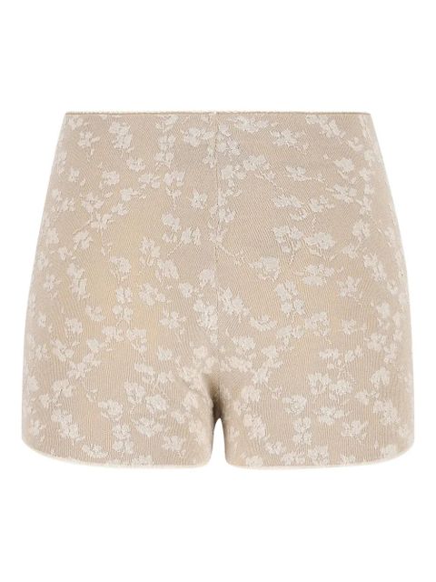 FENDI floral-lace jacquard shorts - Neutrals