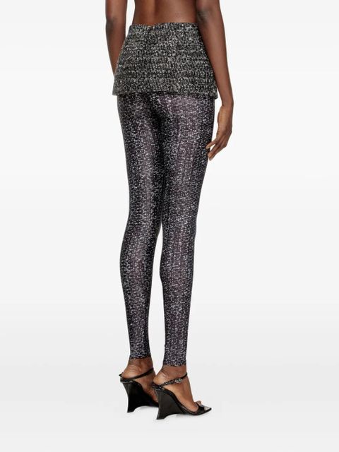 Diesel textured-panelled leggings - Grey