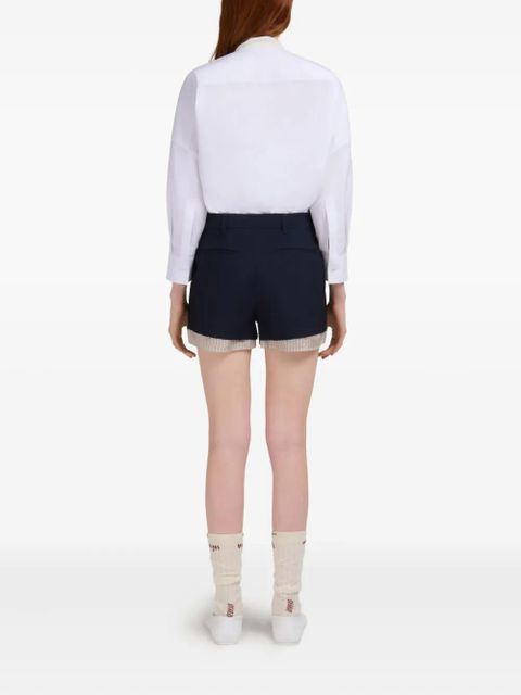 Marni layered pleated shorts - Blue