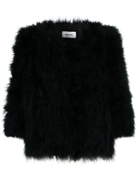 Yves Salomon single-breasted feather jacket - Black - zdjęcie produktu nr 1