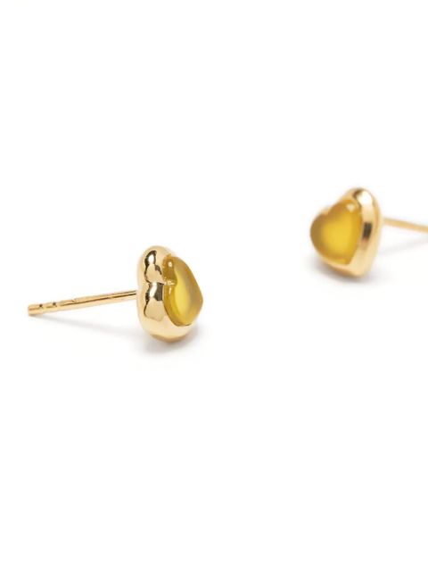 Missoma Jelly heart-cut gemstone earrings - Gold