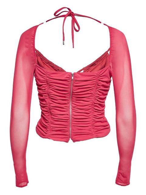 Self-Portrait halterneck cropped top - Pink - zdjęcie produktu nr 2