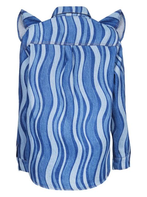 AREA sunray-patterned denim shirt - Blue