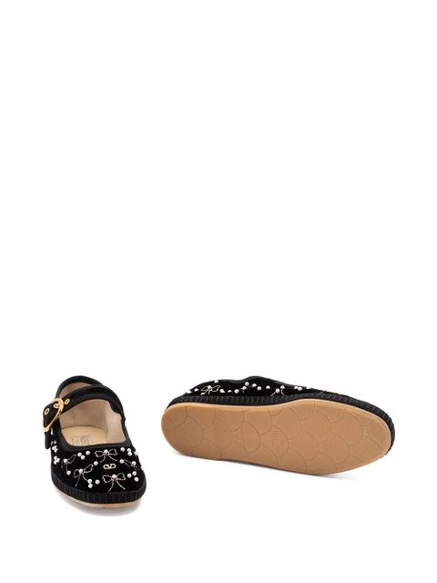 Valentino Garavani VLogo bow-embellished ballet flats - Black