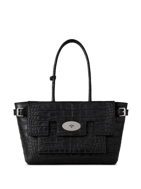 Mulberry Buckle Bayswater crocodile-effect tote bag - Black - zdjęcie produktu nr 1