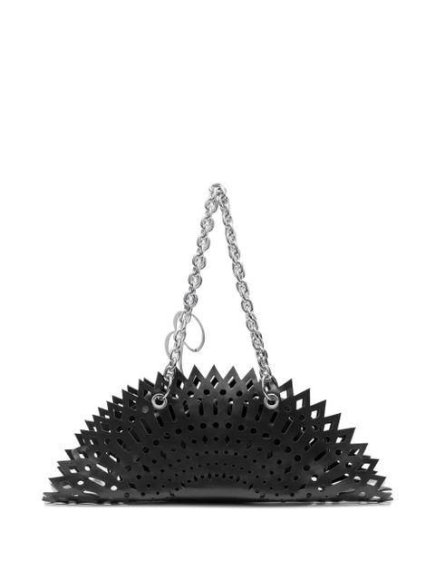 Blumarine laser-cut chain shoulder bag - Black