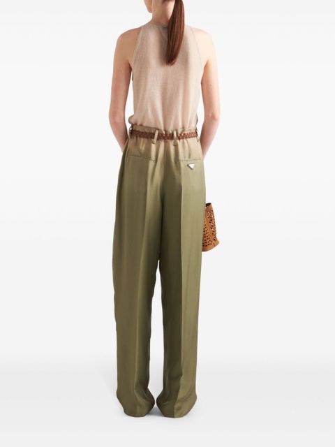 Prada gradient twill palazzo pants - Green