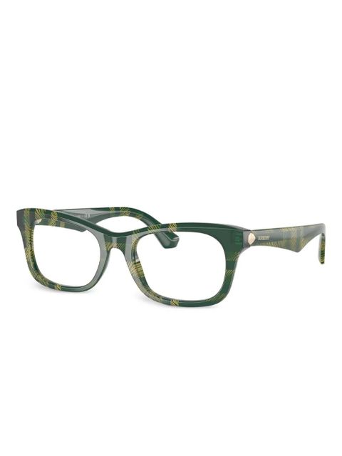 Burberry Eyewear checked square-frame glasses - Green