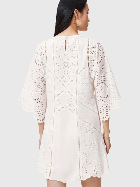 AllSaints sukienka bawełniana LUCI kolor biały mini prosta W138DC