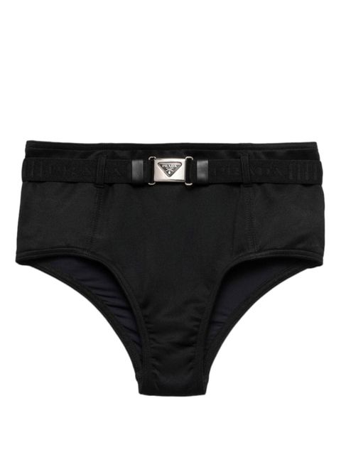 Prada triangle-logo belted bikini bottoms - Black - zdjęcie produktu nr 1
