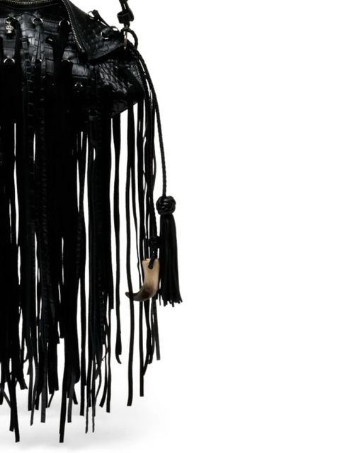 Alexander McQueen Manta fringed clutch bag - Black - zdjęcie produktu nr 2