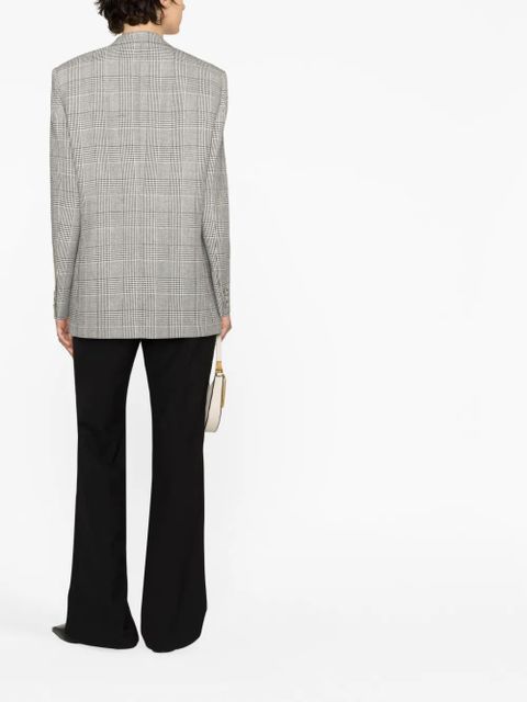 Alessandra Rich Prince of Wales check single-breasted blazer - Black