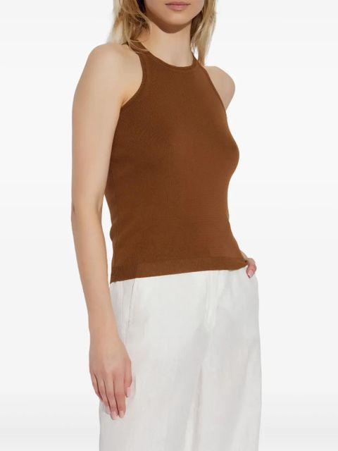 Max Mara ribbed cotton tank top - Brown