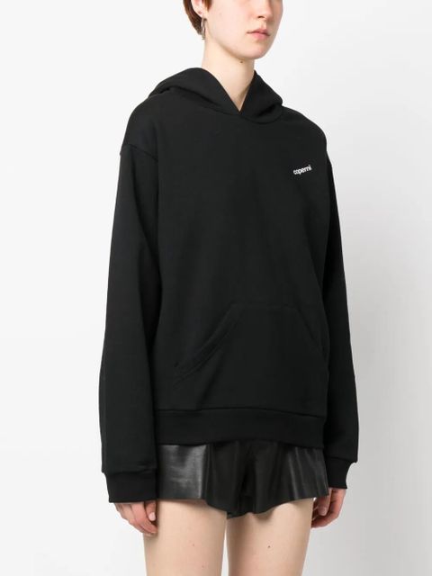 Coperni logo-print long-sleeved hoodie - Black