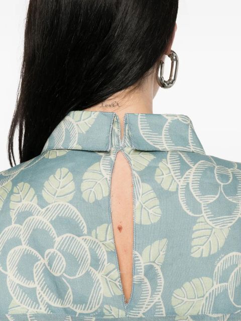 Marni floral collar dress - Blue