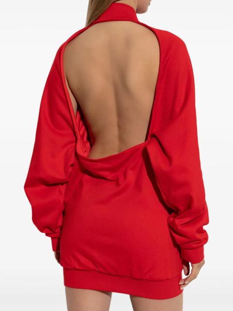 Balenciaga logo-detail zip-up mini dress - Red
