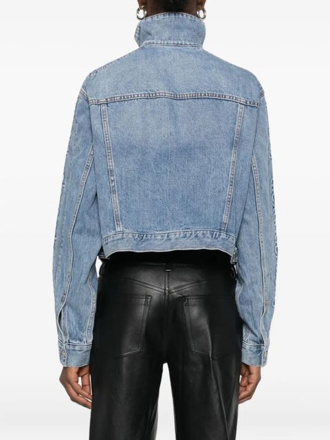 Alexander Wang logo-embossed denim jacket - Blue