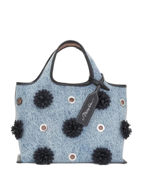 3.1 Phillip Lim flower-embellished eyelet tote bag - Blue - zdjęcie produktu nr 1
