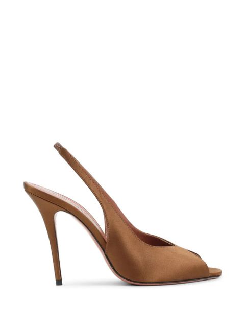 Amina Muaddi slingback open toe sandals - Brown - zdjęcie produktu nr 1