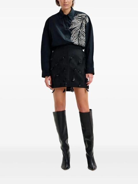 Essentiel Antwerp Iliza feather-detail shirt - Black