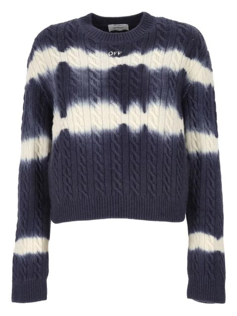 Off-White cable-knit tie-dye sweater - Blue - zdjęcie produktu nr 1