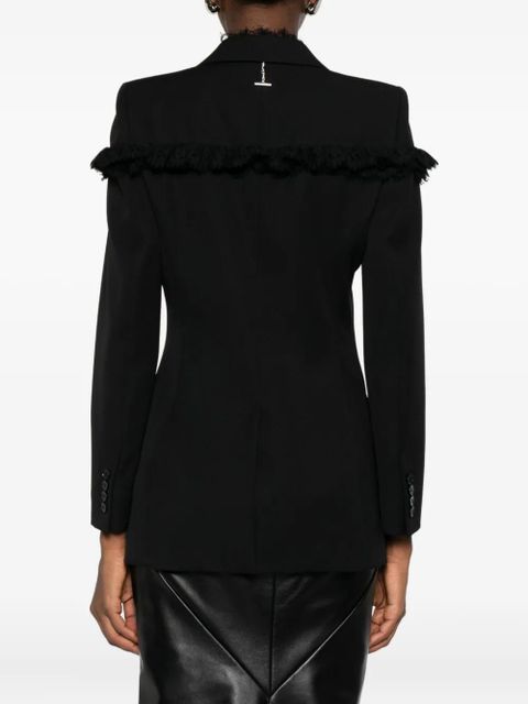 Alexander McQueen fringed-detail single-breasted blazer - Black