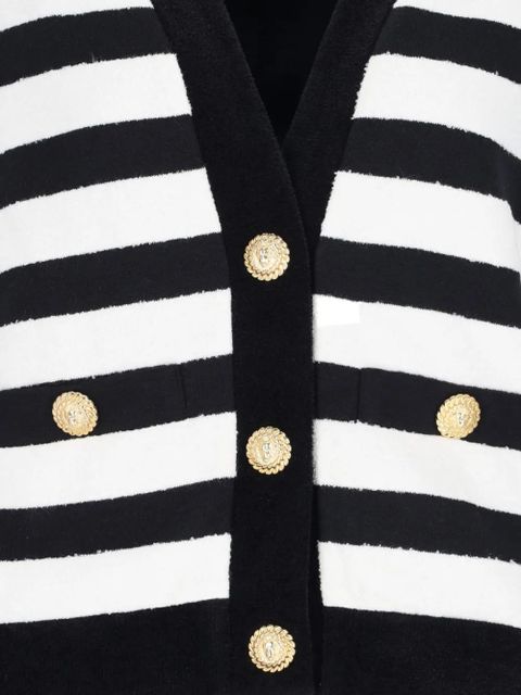 Balmain striped cardigan - Black