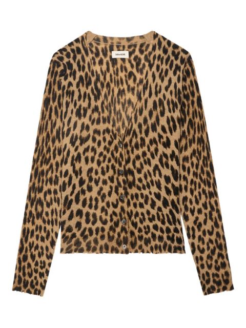 Zadig&Voltaire Manala leopard-print button cardigan - Brown - zdjęcie produktu nr 1