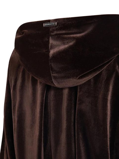 Manière De Voir velour hooded bodysuit - Brown