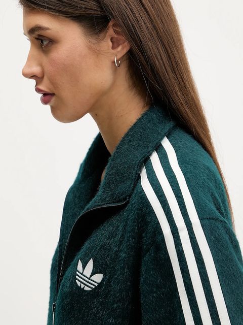 adidas Originals bluza Mohair damska kolor zielony z aplikacją KS7777