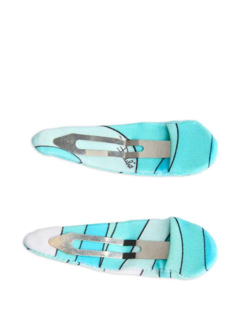 PUCCI Marmo-print hair clip (pack of two) - Blue