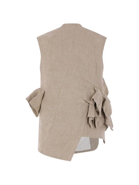 Comme Des Garçons ruffled buttoned gilet - Neutrals - zdjęcie produktu nr 2