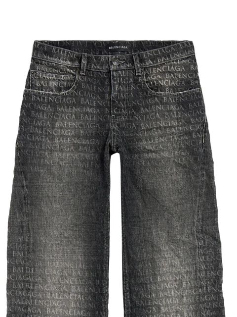 Balenciaga print wide-leg jeans - Grey - zdjęcie produktu nr 1