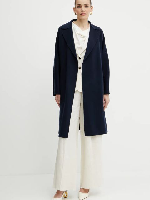 Weekend Max Mara płaszcz wełniany damski kolor fioletowy przejściowy 2515011011600