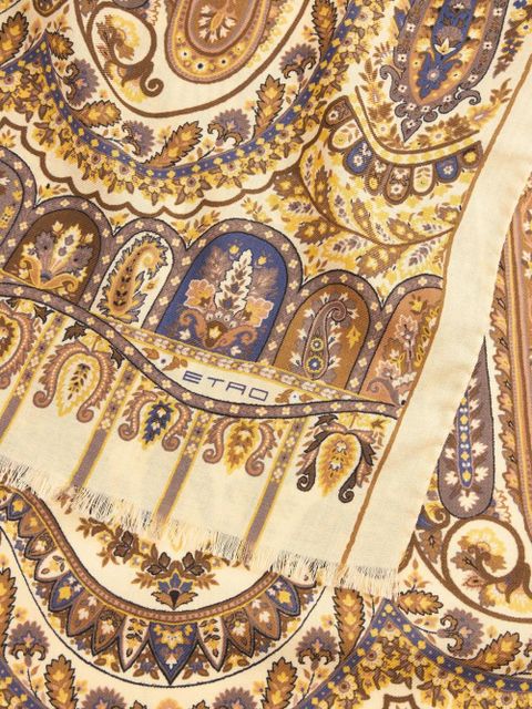 ETRO fringed paisley-print scarf - Neutrals - zdjęcie produktu nr 2