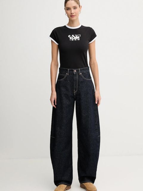 Calvin Klein Jeans t-shirt damski kolor czarny LV047D208G - zdjęcie produktu nr 2