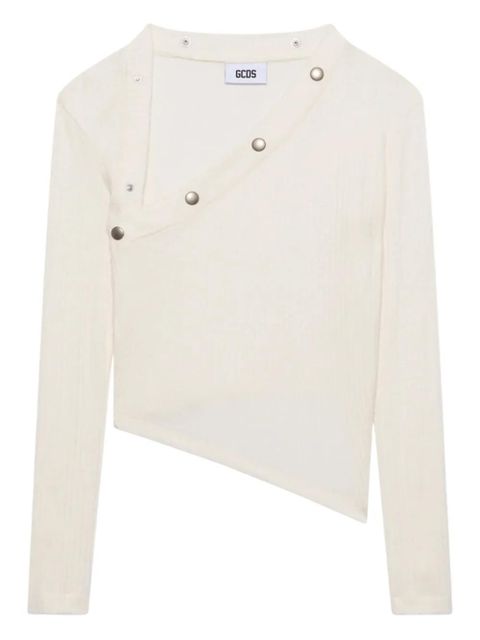 GCDS ribbed-button long-sleeved top - White - zdjęcie produktu nr 1