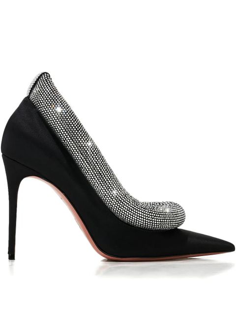 Amina Muaddi 105mm Yoon crystal-embellished pointed pumps - Black