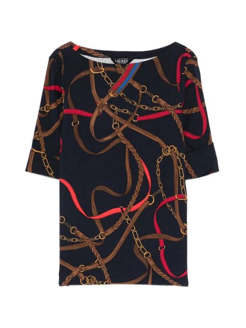 Lauren Ralph Lauren chain-print T-shirt - Blue - zdjęcie produktu nr 1