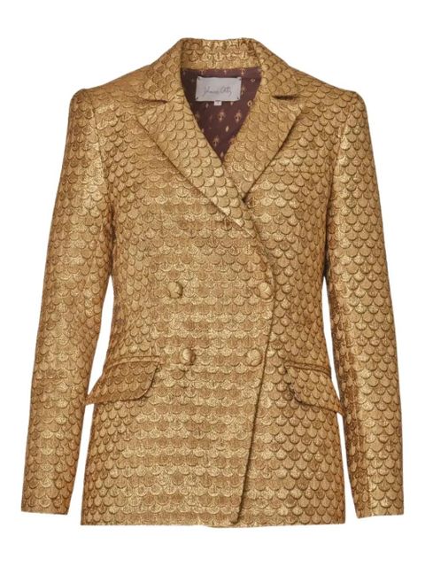 Johanna Ortiz Tranquility jacquard double-breasted blazer - Gold - zdjęcie produktu nr 1