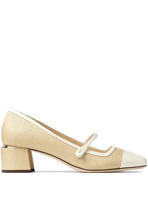 Jimmy Choo Elisa 45mm Leather Pumps - Neutrals - zdjęcie produktu nr 1