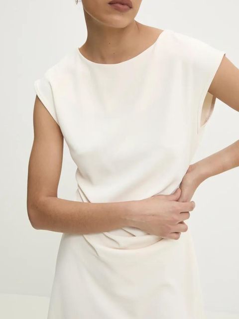 Answear.LAB sukienka kolor beżowy mini prosta