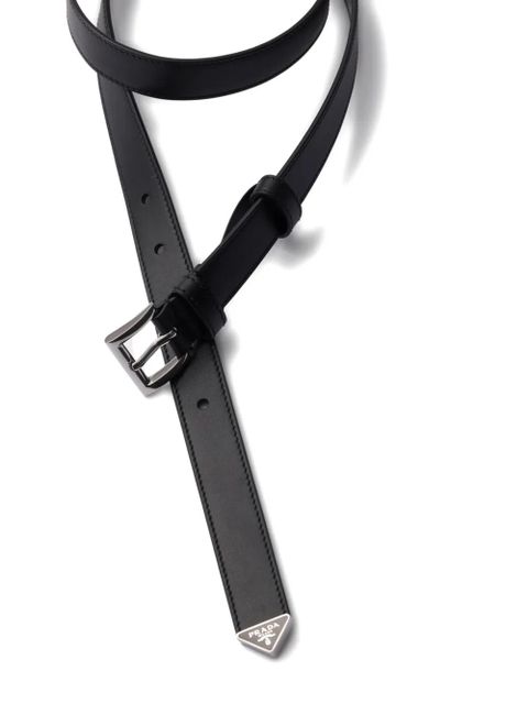 Prada metal buckle triangle logo belt - Black - zdjęcie produktu nr 2