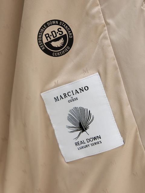 Marciano by Guess kurtka puchowa ELLY kolor beżowy zimowa 5BGL39 7374A