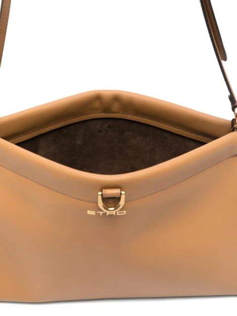 ETRO medium Talk leather clutch bag - Brown