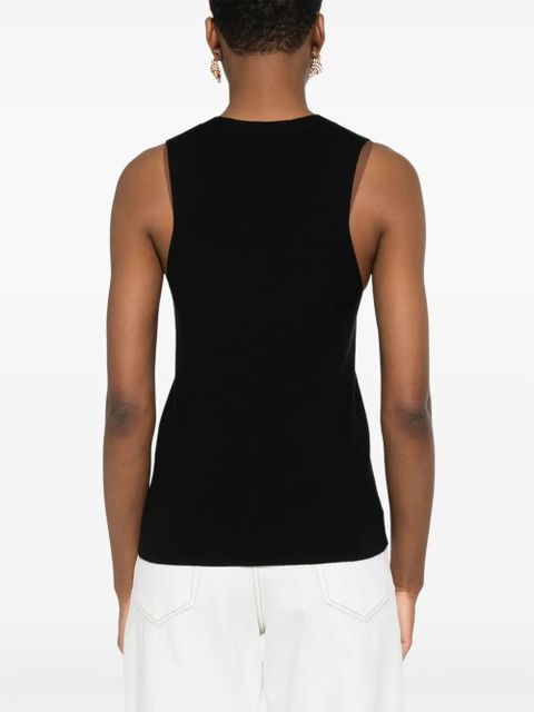 ANINE BING silk-blend vest - Black