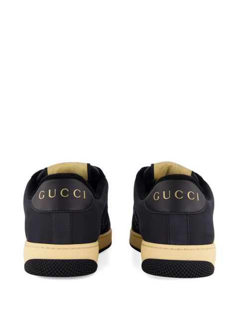 Gucci logo-detail quilted sneakers - Black